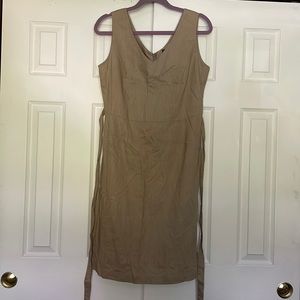 Tan linen dress